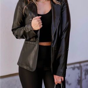 VEGAN LEATHER BLAZER